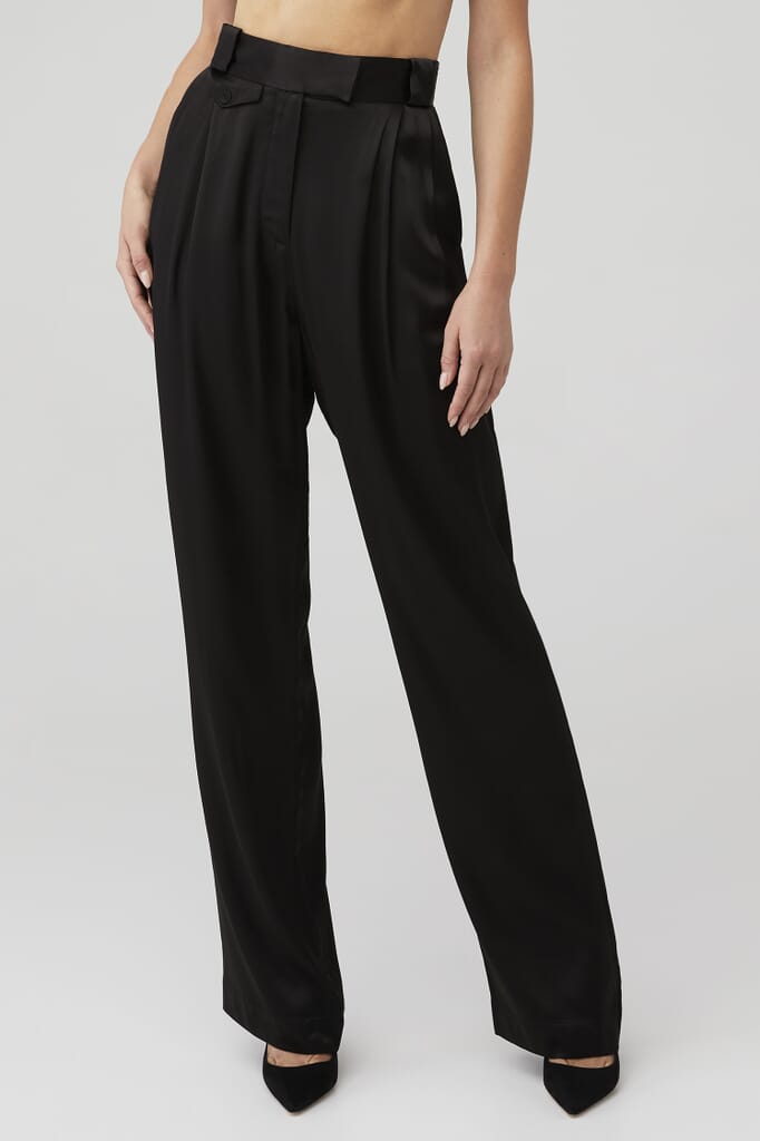 Shona Joy La Lune High Waisted Tailored Pant in Black FashionPass