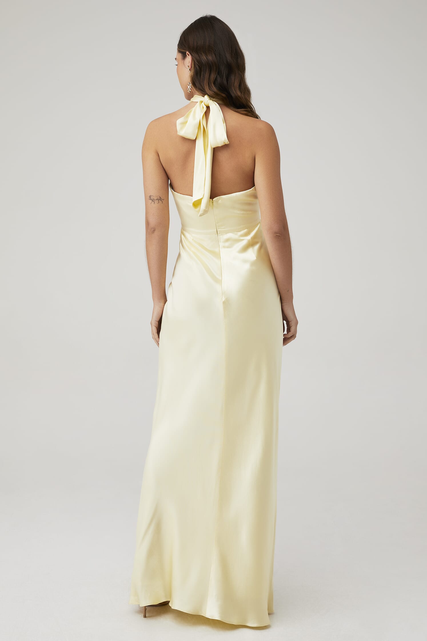 La Lune Yellow Strapless Maxi Dress La Lune Lace Back Maxi Dress
