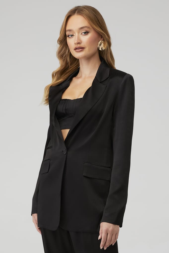 Shona Joy La Lune Single Breasted Blazer in Black FashionPass