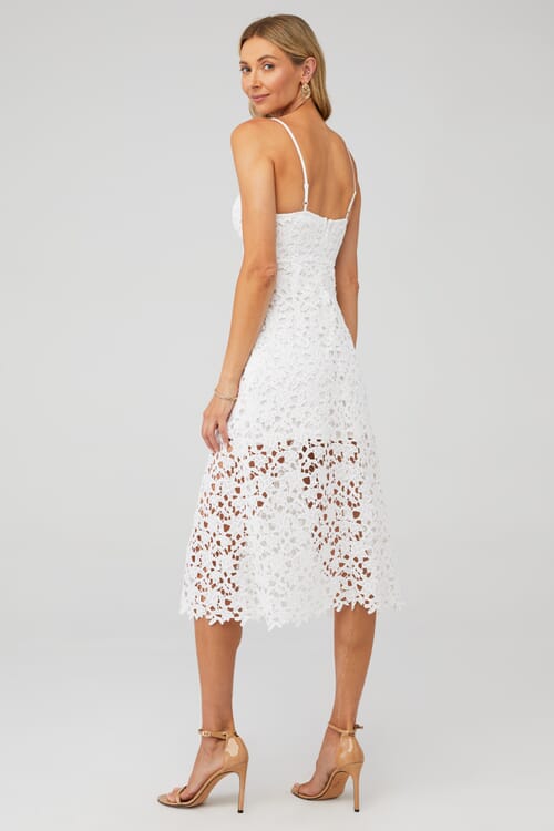 Astr white shop lace midi dress