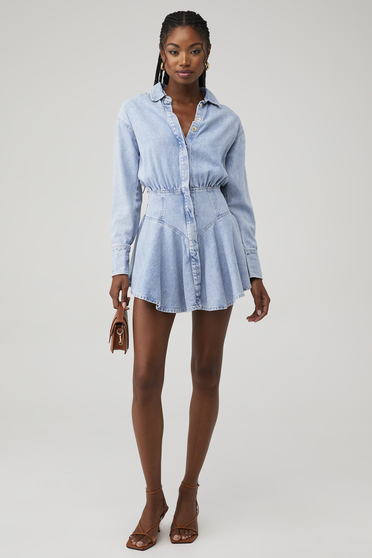 white christmas dresses Denim Shirt Dress main image 0