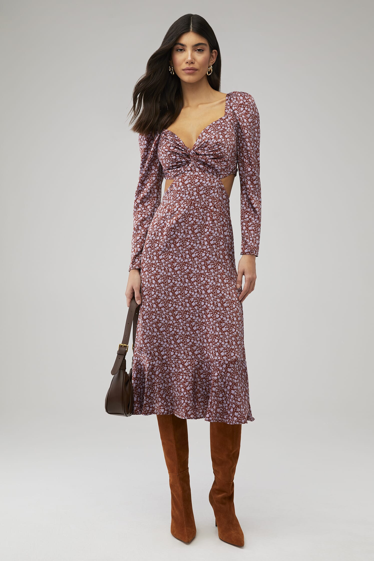 ASTR Lainie Dress in Brown-Lilac| FashionPass