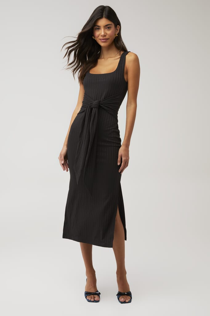 Line & Dot | Dre Criss Cross Midi Dress in Black| FashionPass Line & Dot | Dre Criss Cross Midi Dress in Black| FashionPass