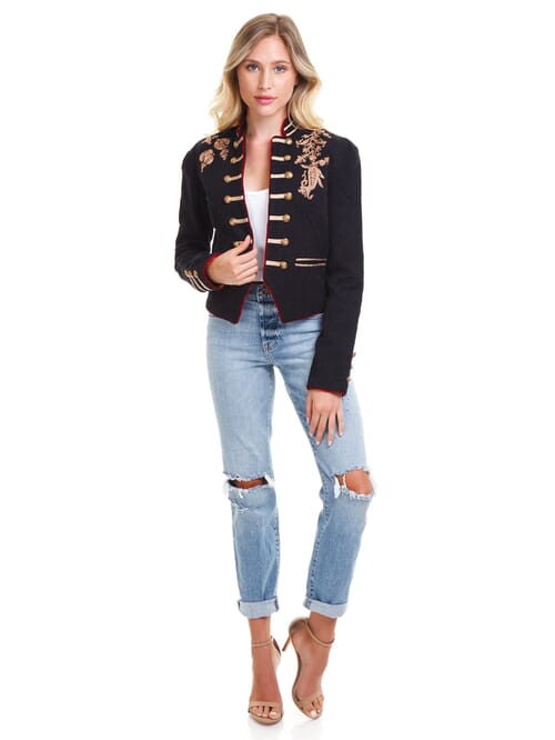 Lauren embroidered store cotton band jacket