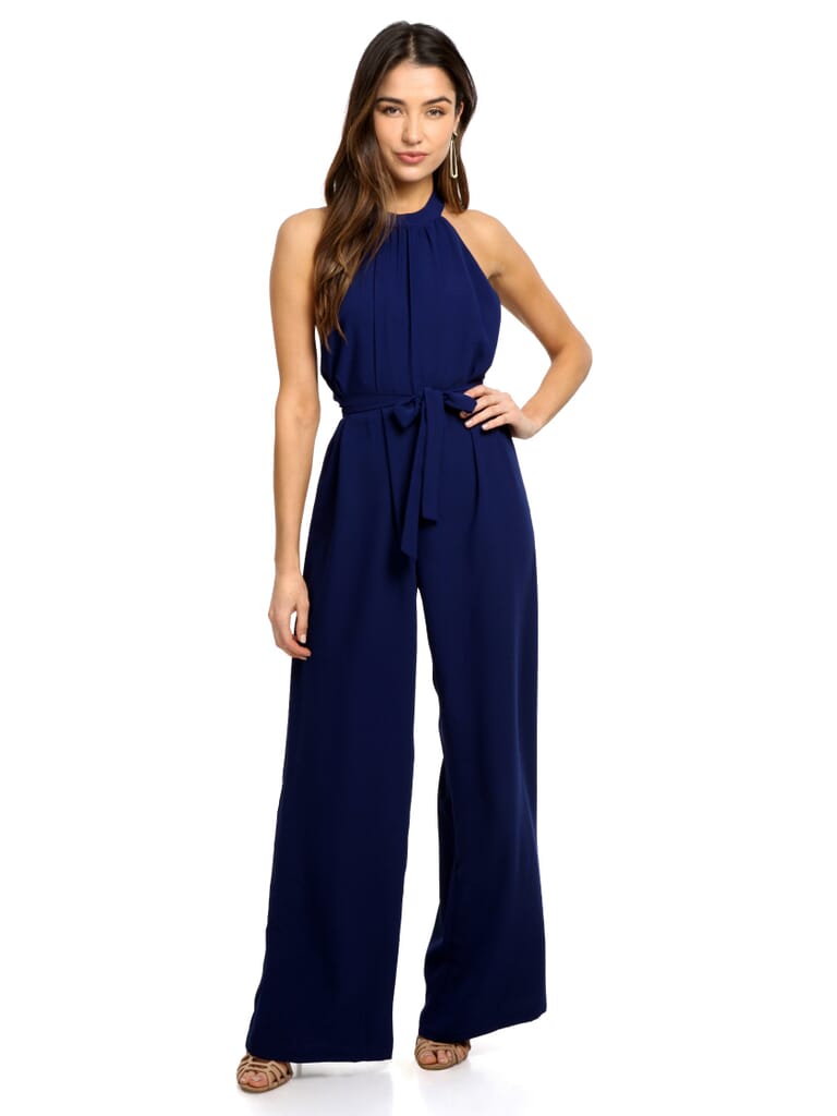 Amanda Uprichard Lawrence Jumpsuit In Navy Fashionpass