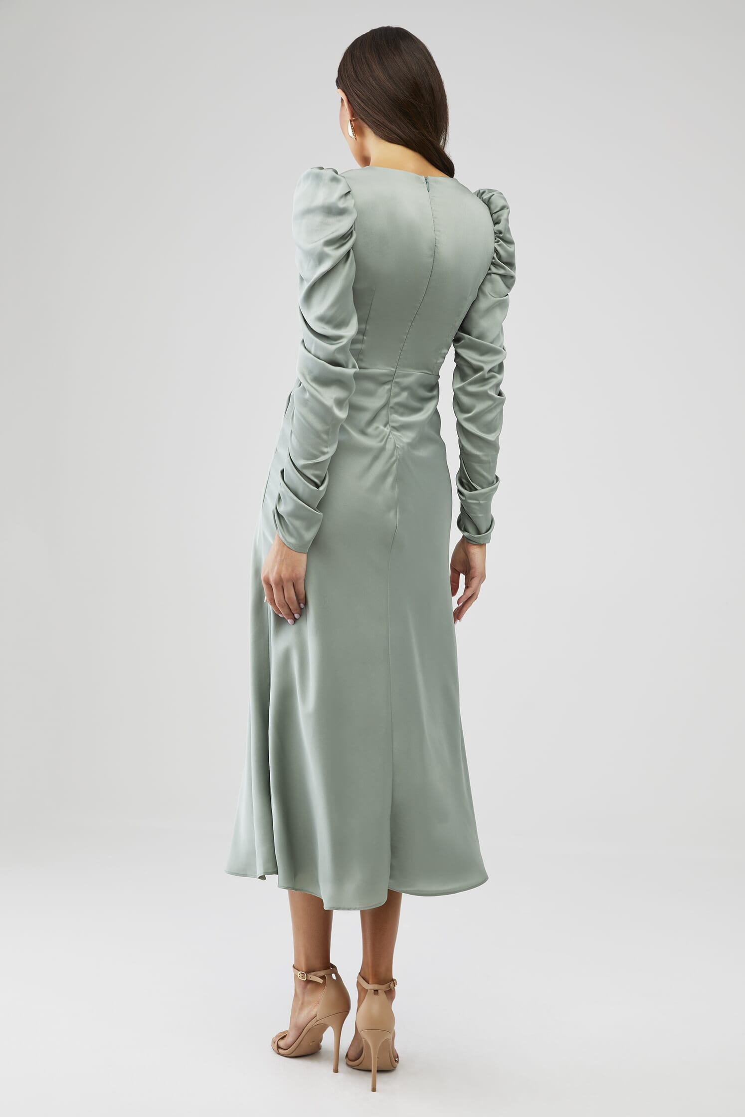 grey maya dress Maya Deluxe Maternity Embellished Maxi Dress Sz 4 Bridesmaid Silver Gray  Sequins