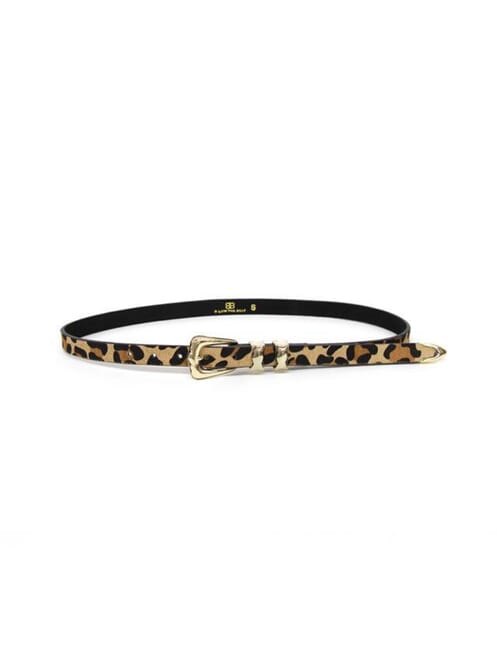 B Low the Belt Lennie Calf Hair Belt in Leopard Gold FashionPass