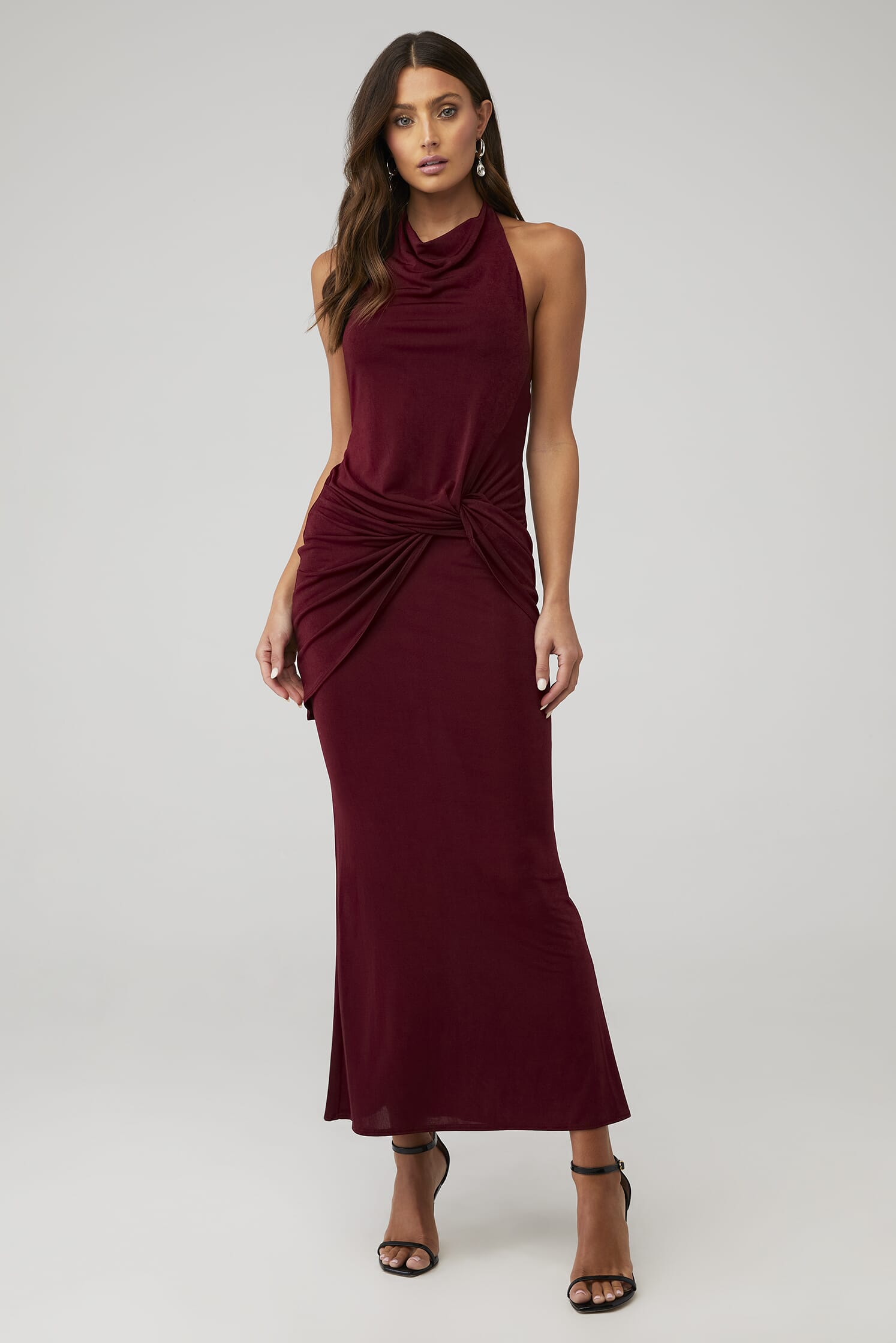black silk halter dress mini Lustre Mini Halter Dress main image 1