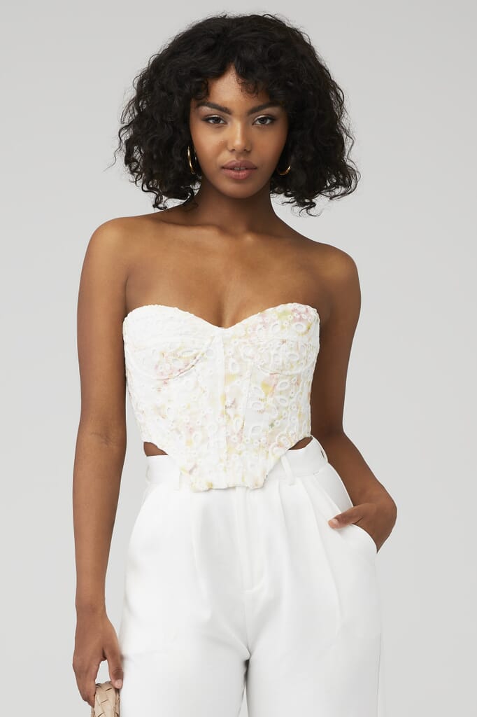 Katirina Top - Strapless Corset Bustier Top in White in 2024