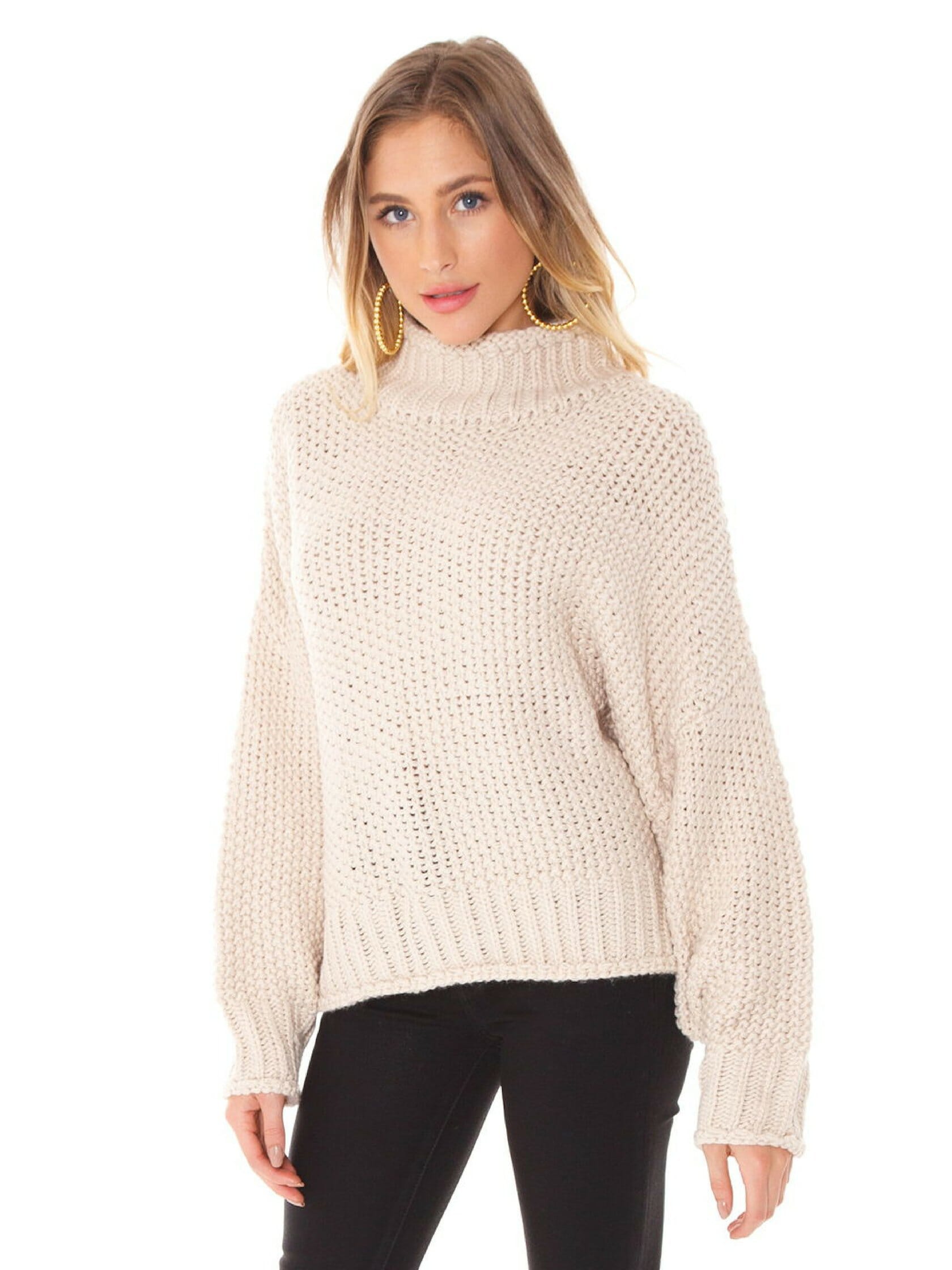 FashionPass Lily Turtleneck Sweater in Natural