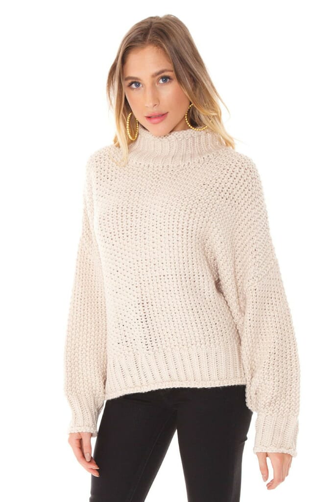 FashionPass Lily Turtleneck Sweater in Natural