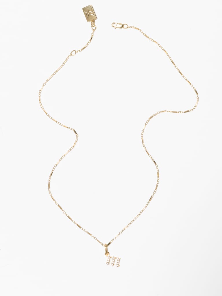 MIRANDA FRYE | Lindsey Chain With Gothic Letter Charm in Gold| FashionPass