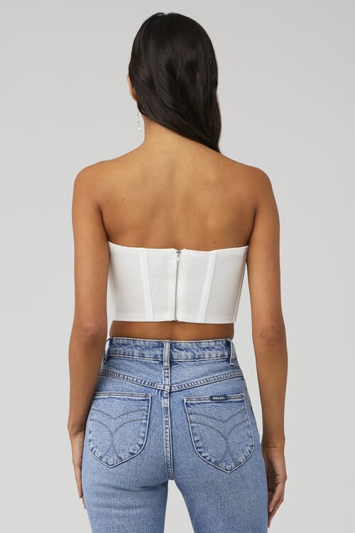 Bardot | Lithium Mesh Bustier in White| FashionPass