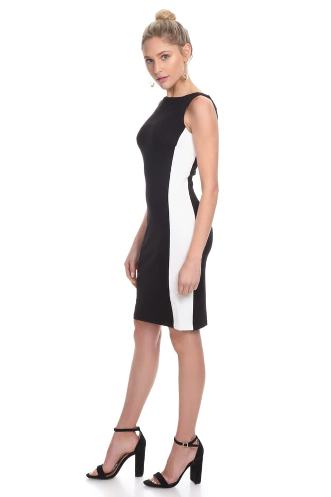 French Connection Lore Lula Ponte Bodycon Dress in Black