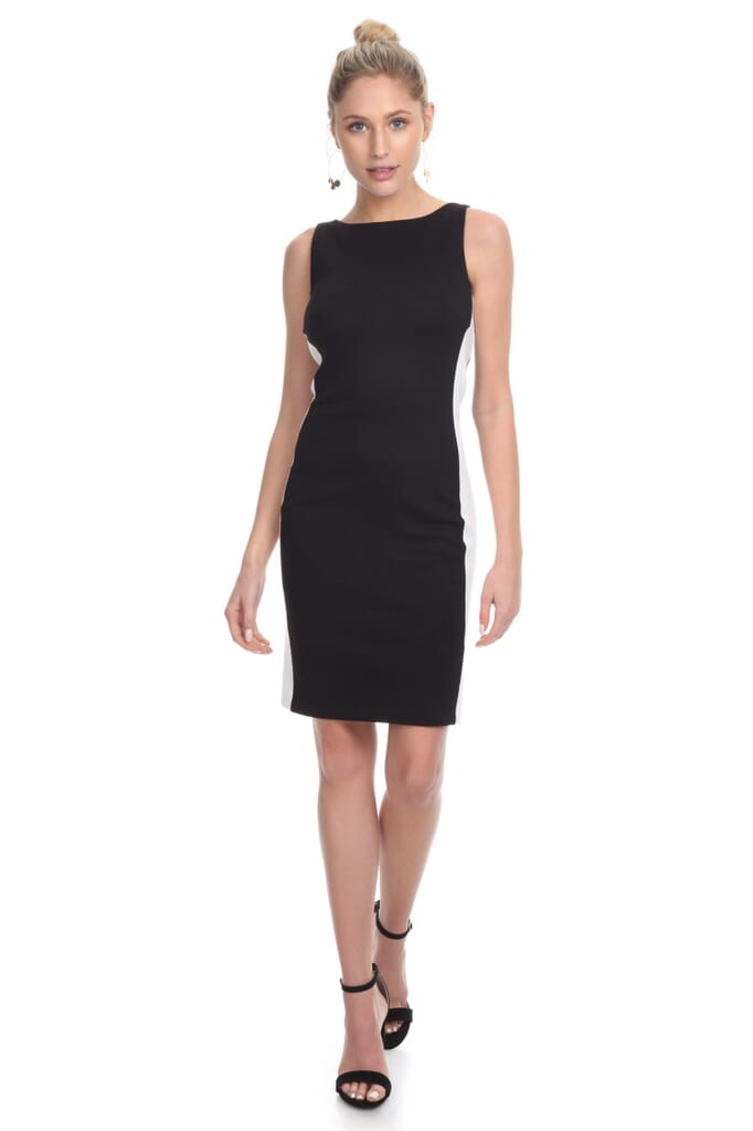 French Connection Lore Lula Ponte Bodycon Dress in Black