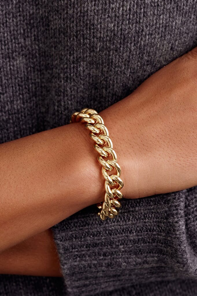 Gorjana Lou Link Bracelet in Gold FashionPass