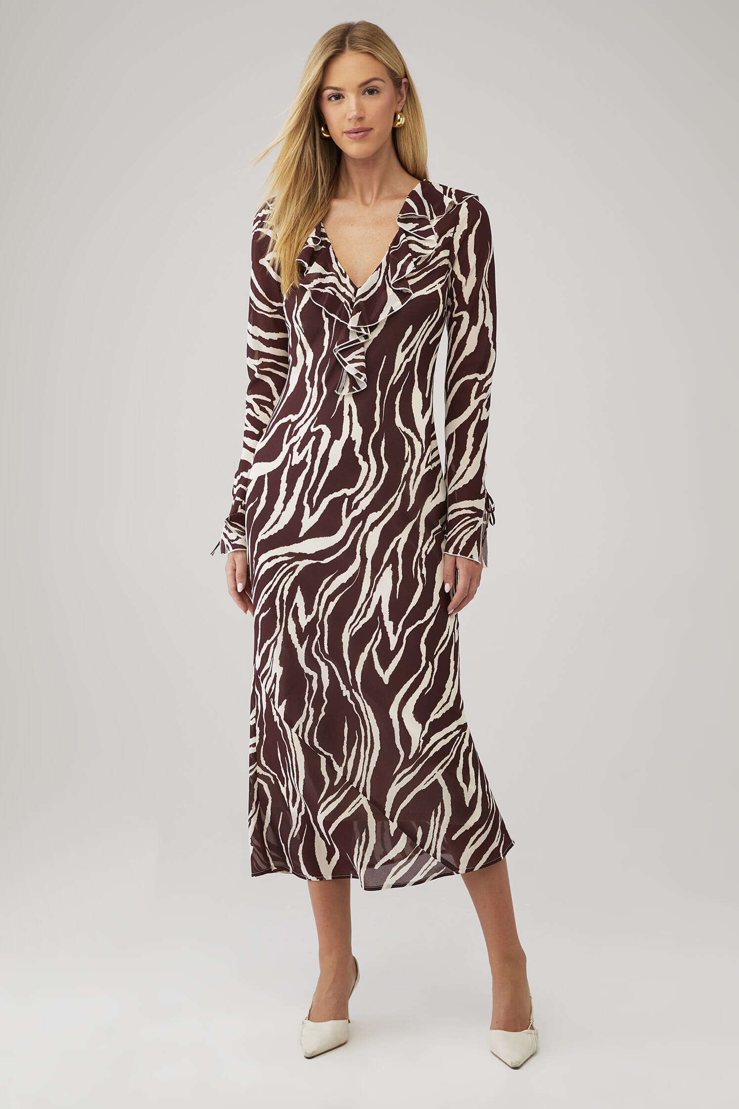 long sleeve sequin dress v neck Mac Duggal V-Neck Long Sleeve 3D Floral Sequin Gown