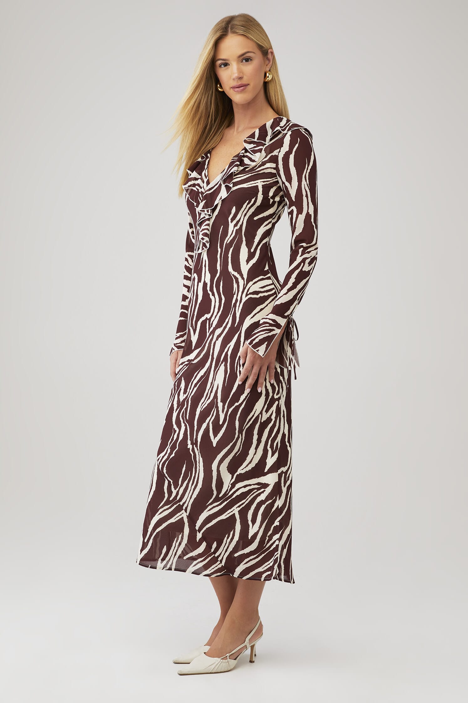 WAYF | Dakota Ruffle Dress in Zebra| FashionPass