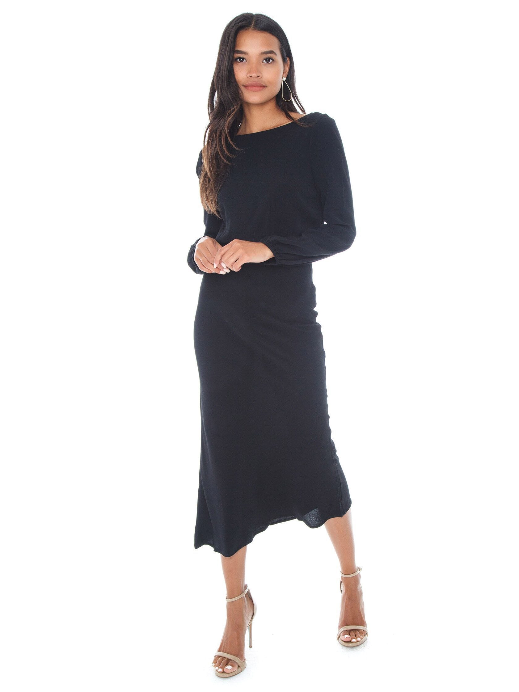 Flynn Skye | Mabel Midi Dress in Black| FashionPass