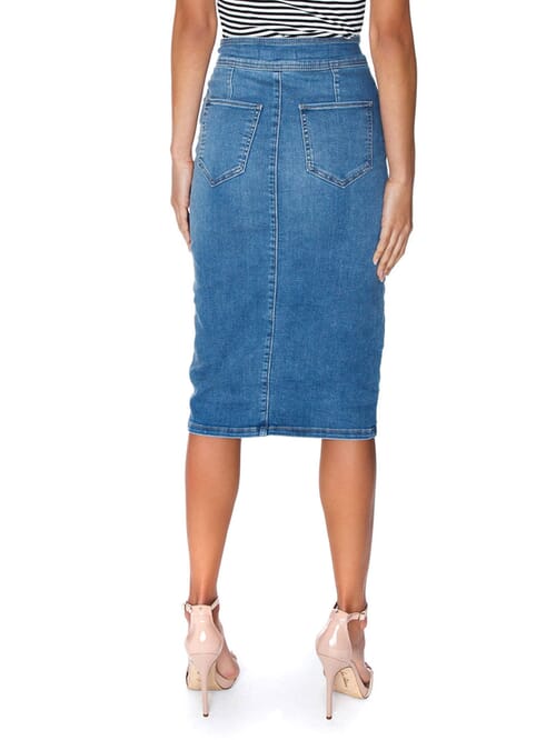 MADDIE DENIM MIDI SKIRT