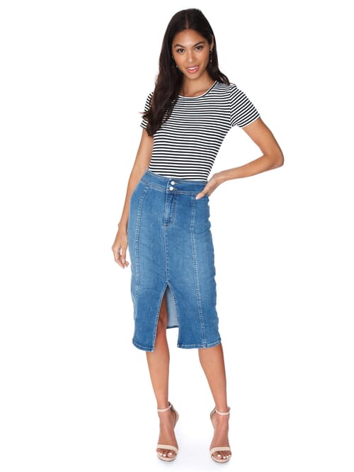 Free people hot sale maddie denim skirt