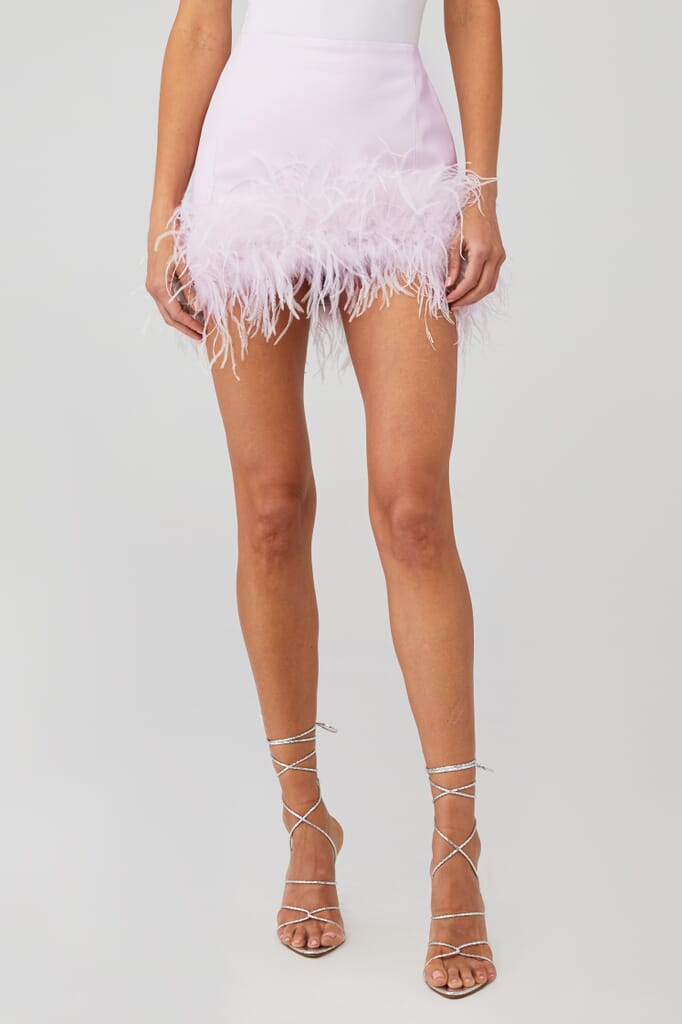 Soft Pink Feather Skirt - S-L