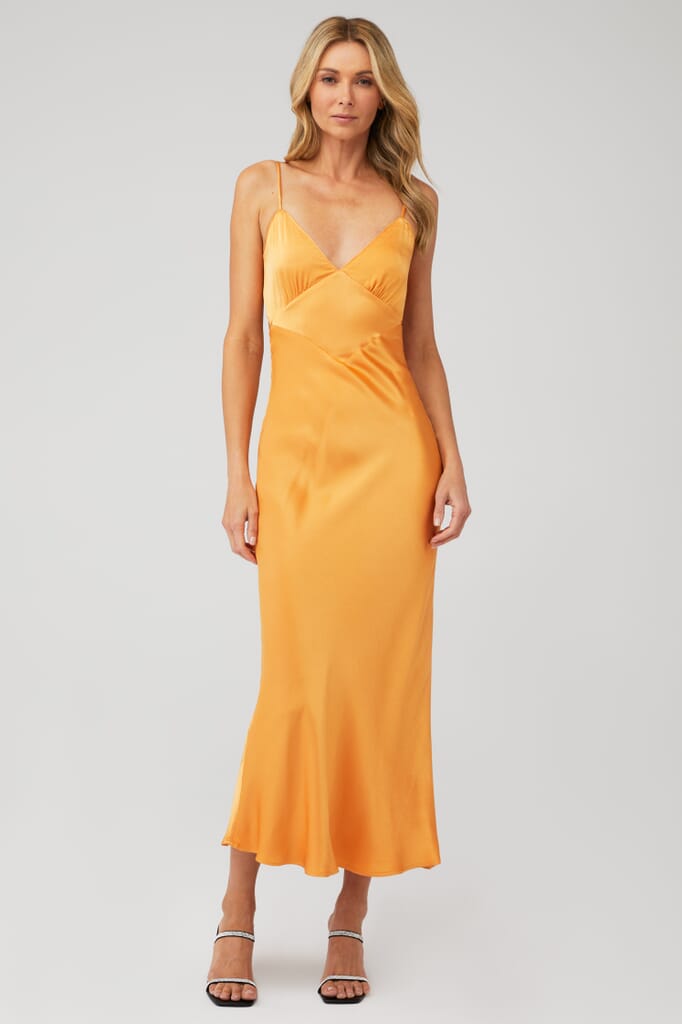 Bardot | Malinda Slip Dress in Tangerine| FashionPass