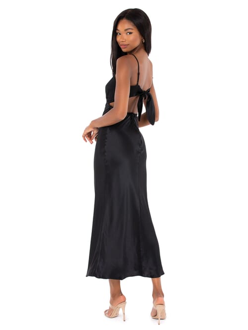 bardot black slip dress