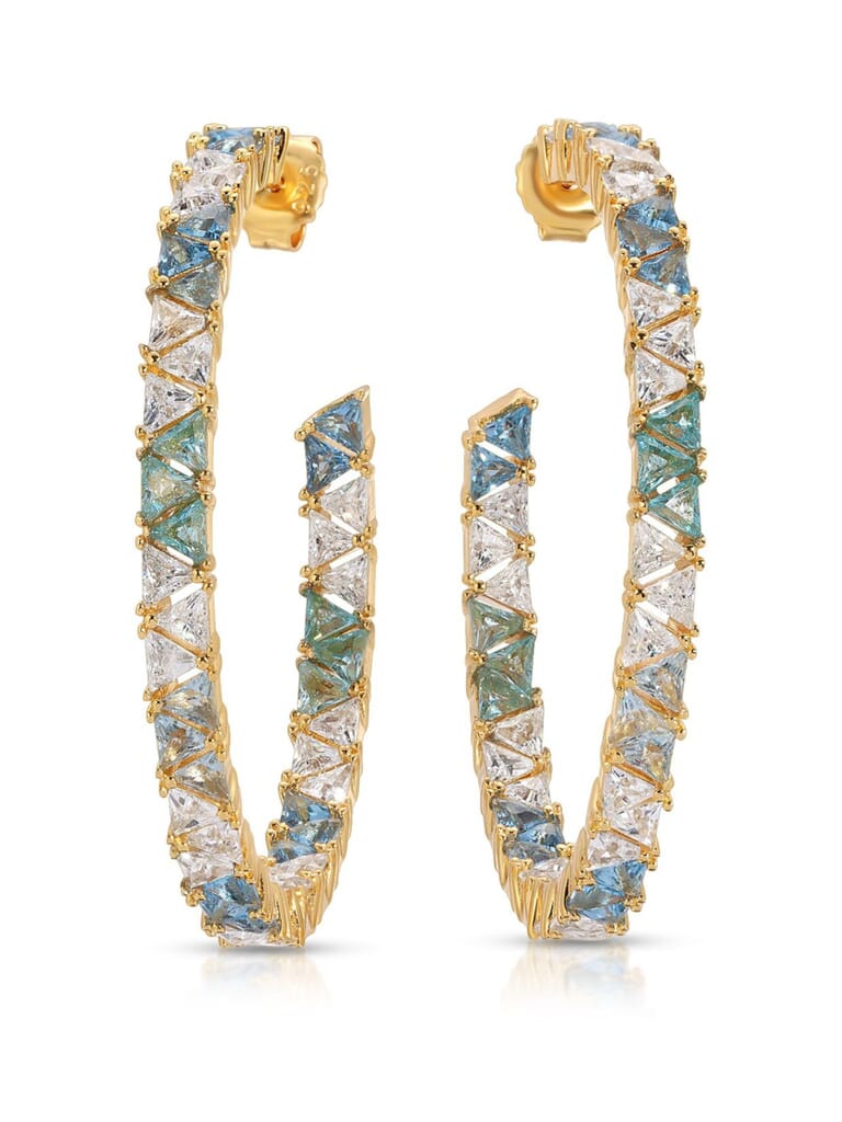 Native Gem Mare Hoops in Blue| FashionPass