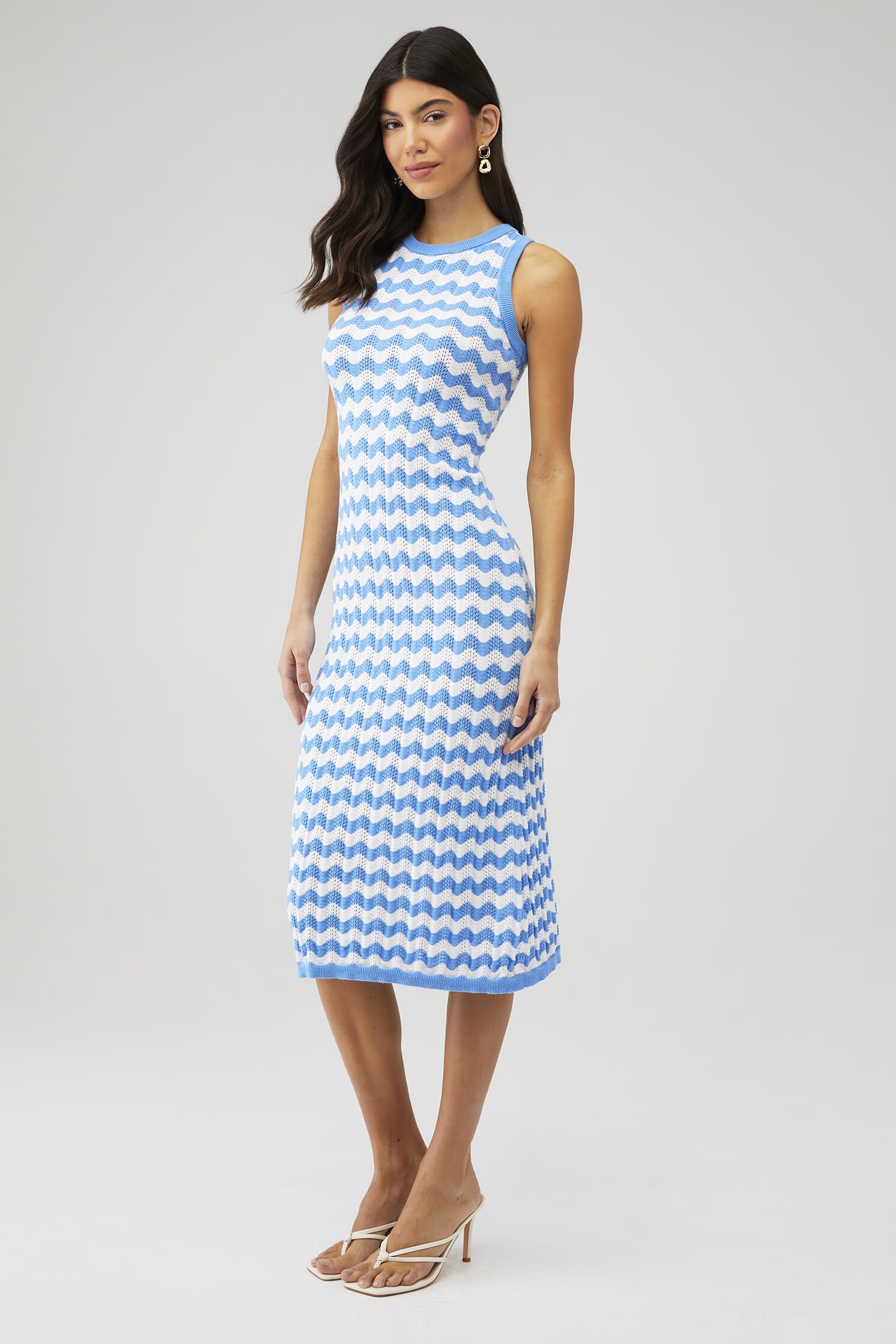 blue knit maxi dress Baobab Jericó Lapis Blue Halter Knit Maxi Dress