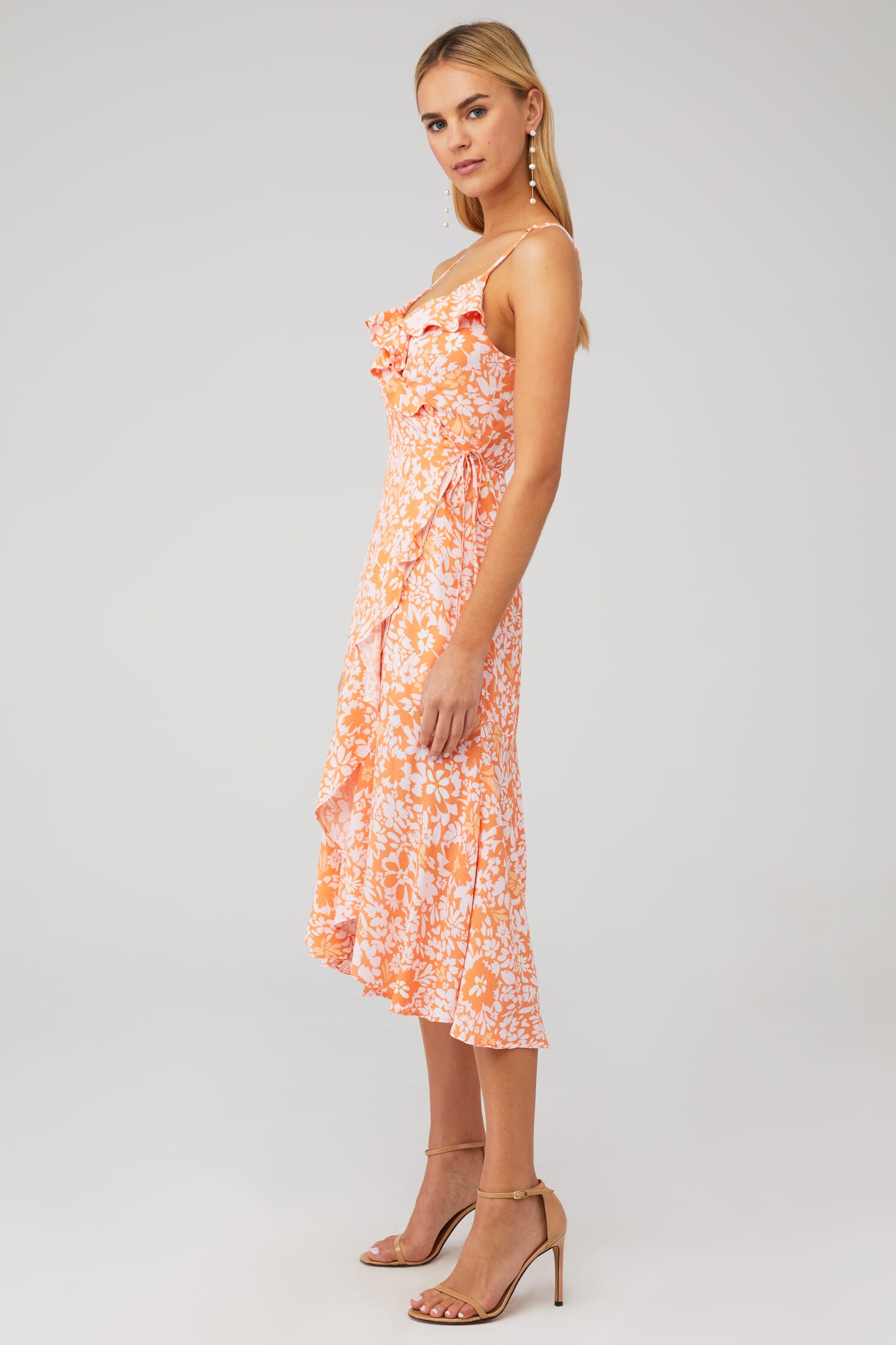 knee length dresses for ladies Helena Strapless Midi Dress In Pink – Elliatt main image 0