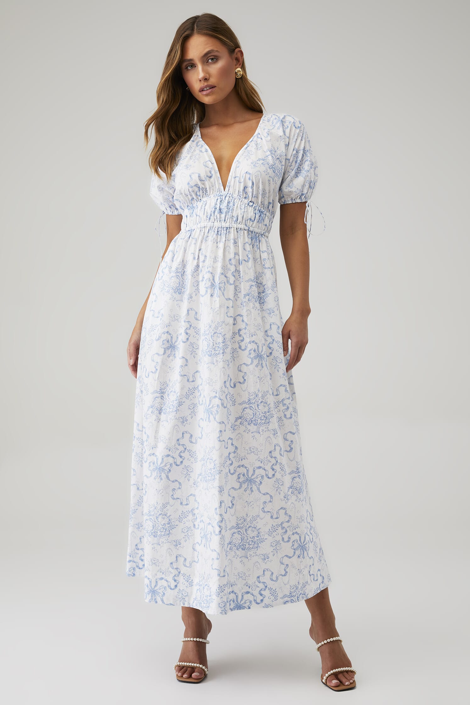 blue floral love shack fancy dress Love Shack Fancy Dress Gemma Blue Floral Cottagecore Maxi Dress XL Target