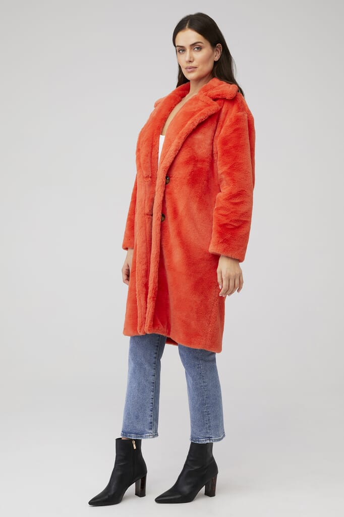 Steve Madden | Maxwell Coat in Neon Coral | FashionPass