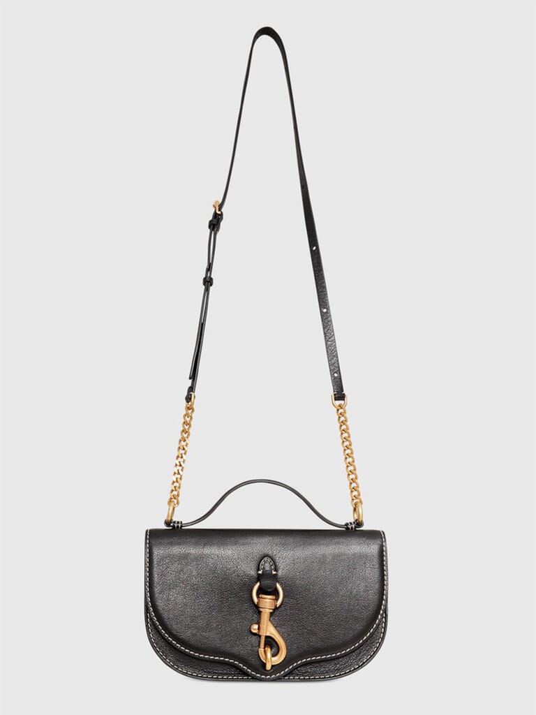 Rebecca Minkoff Megan Half Moon Crossbody in Black FashionPass