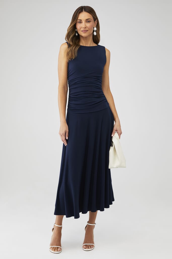 white christmas dresses Navy & White Sailor Swing Dress - Large