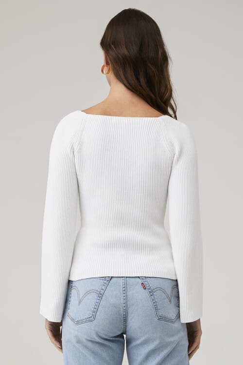 For Love & Lemons Ivory Light selling Weight Ribbed Long Sleeve Sweater S