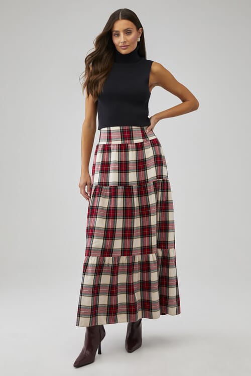 Winter plaid outlet maxi skirt