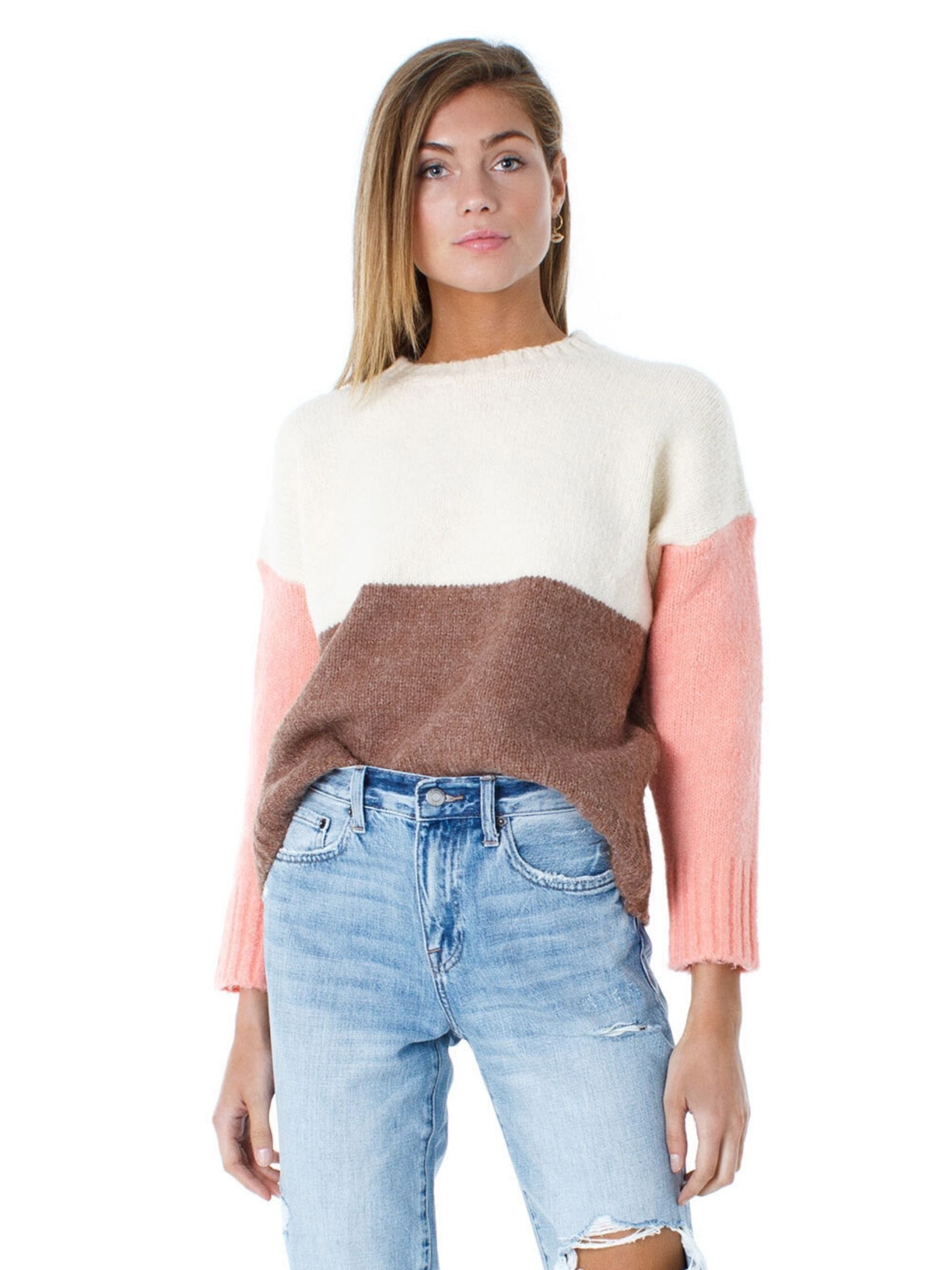 Line & Dot Middleton Color Block Sweater in Multi