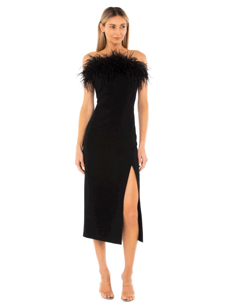 LIKELY | Midi Desi Dress in Black | FashionPass
