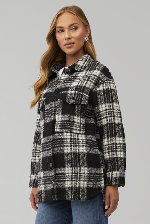Sanctuary | Midi Shacket in Winter Latte Plaid| FashionPass