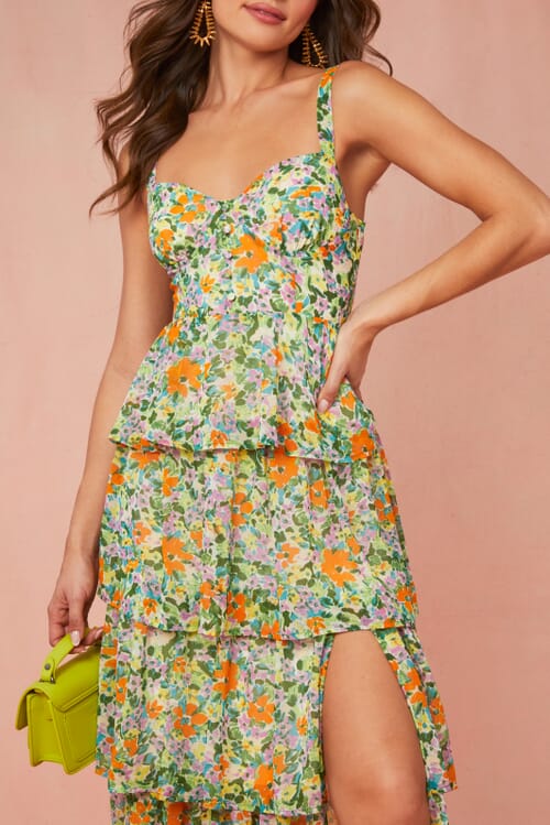 green emerald velvet dress Women's Emerald Floral Dress main image 1