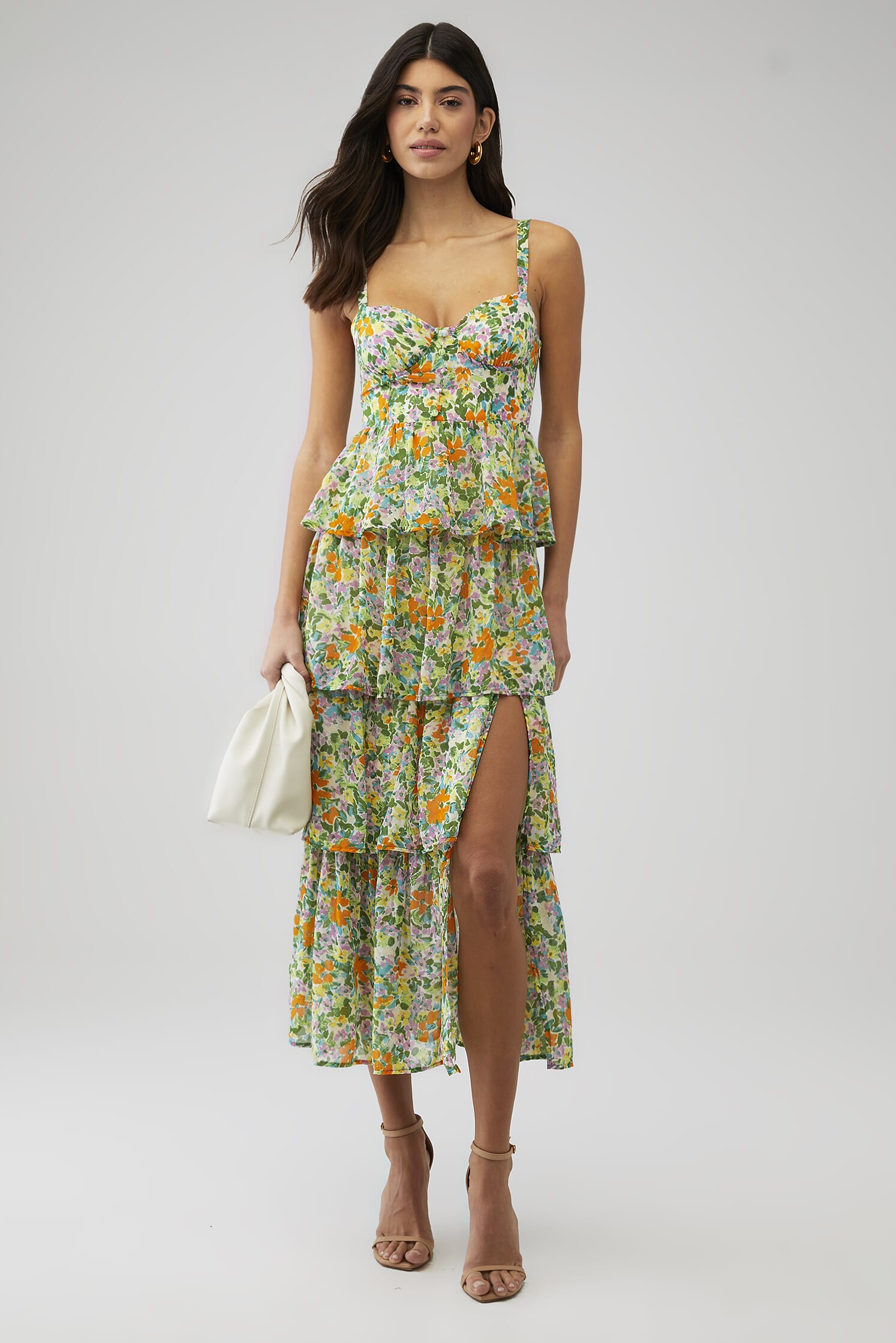 sachin and babi light blue dress ASTR Daytona Floral Maxi Dress main image 0
