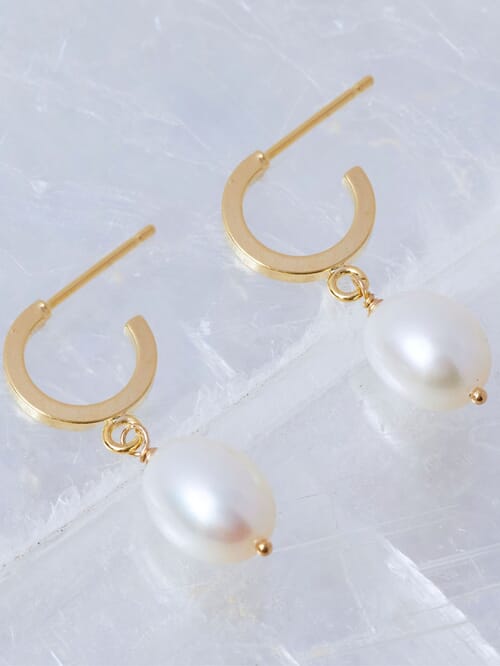 Natalie B | Milky Way Mini Hoop In Gold | FashionPass