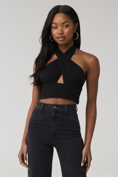 Amanda Uprichard | Bexley Top in Black| FashionPass