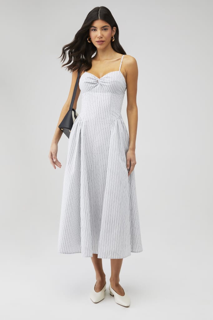 Line & Dot | Isabel Crochet Dress in Sand| FashionPass