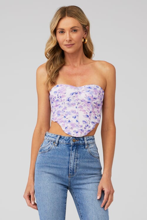 lilac bustier top