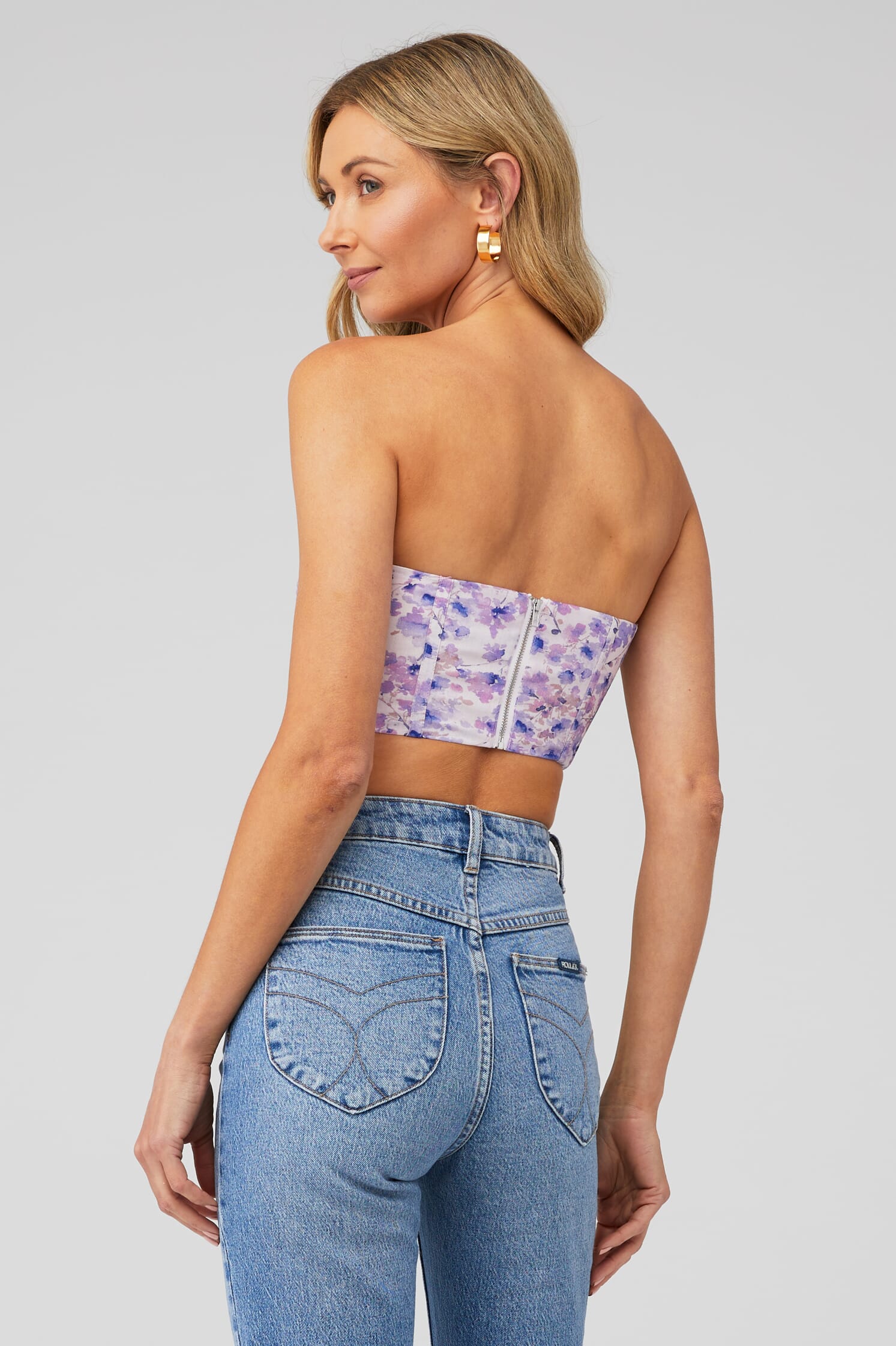 Bardot, Mirabelle Floral Bustier in Lilac Floral