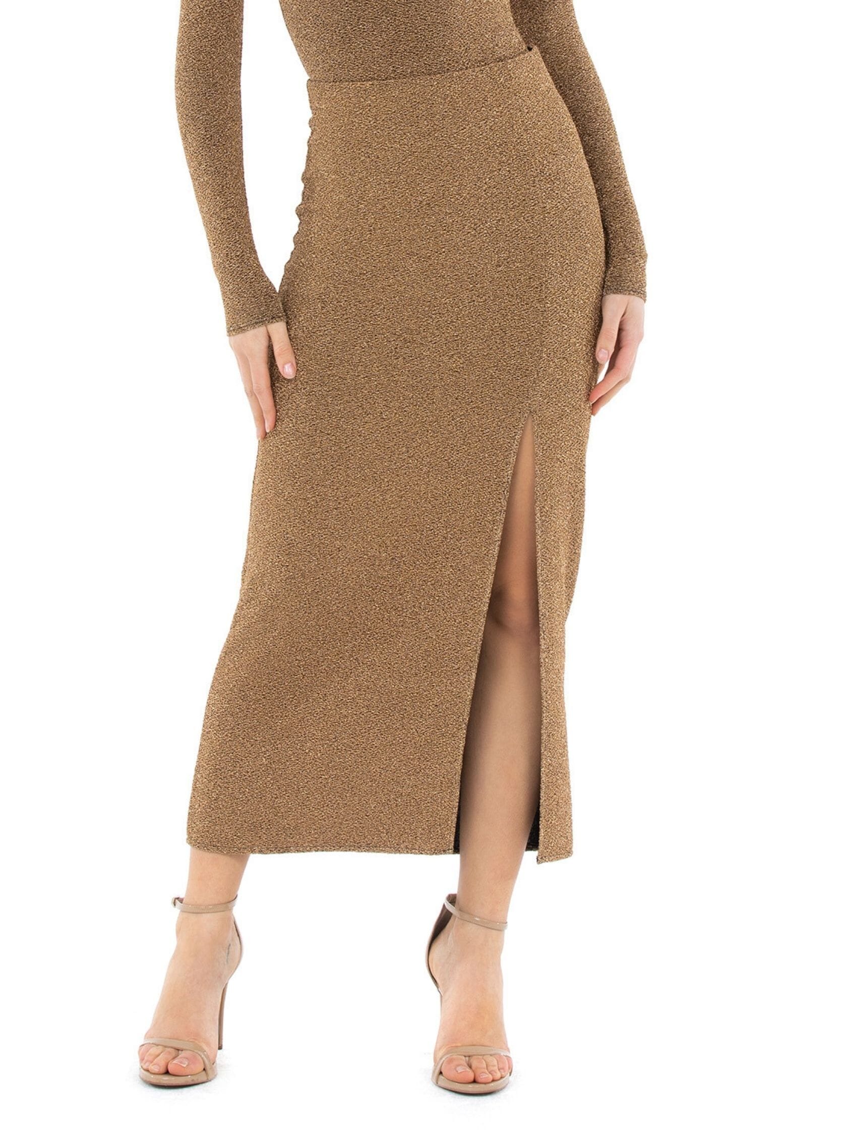 Show Me Your Mumu | Miracle Midi Skirt in Gold Sparkle Shine| FashionPass