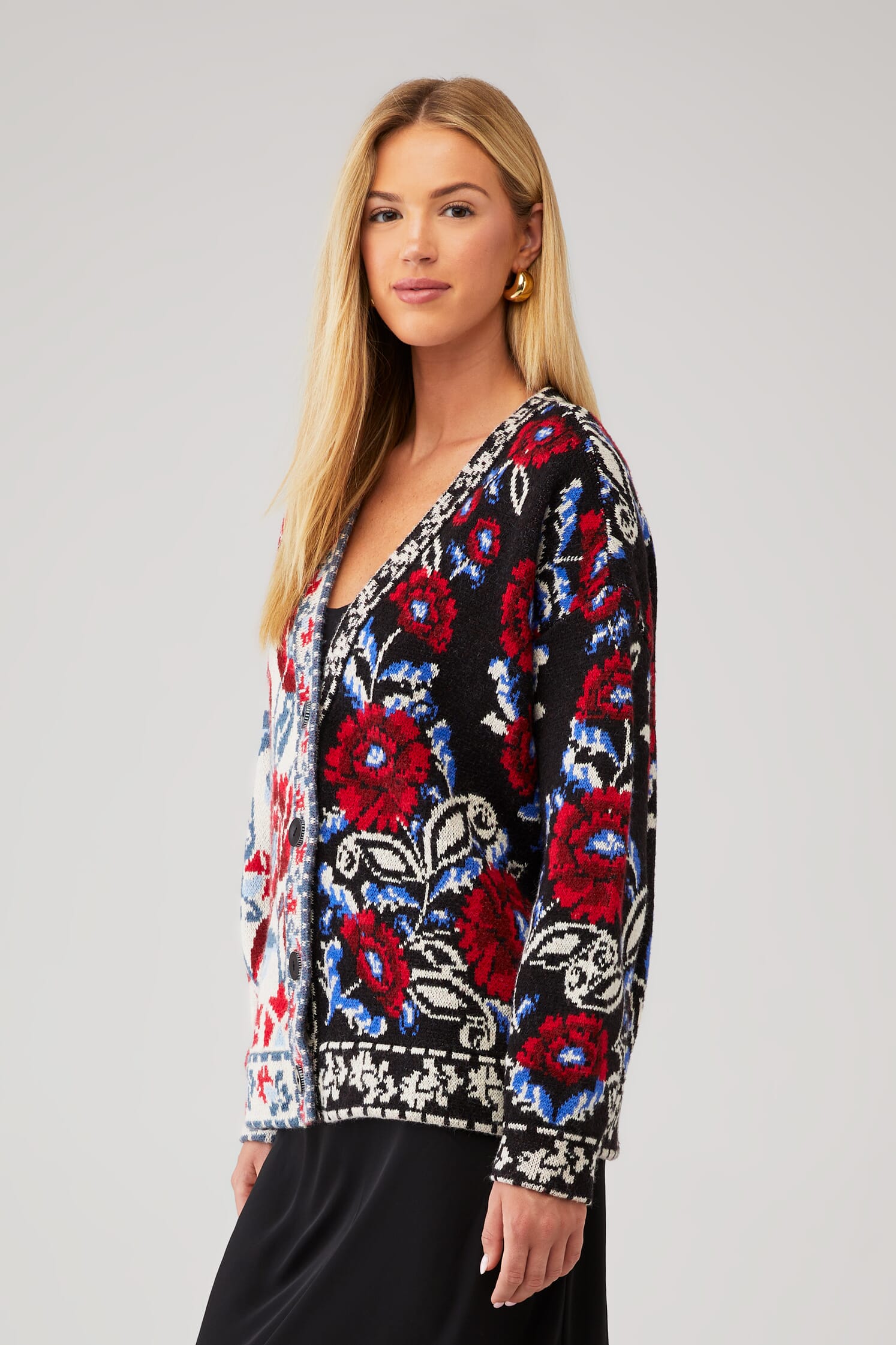 MIXED VALENTINA BLACK KNIT CARDIGAN