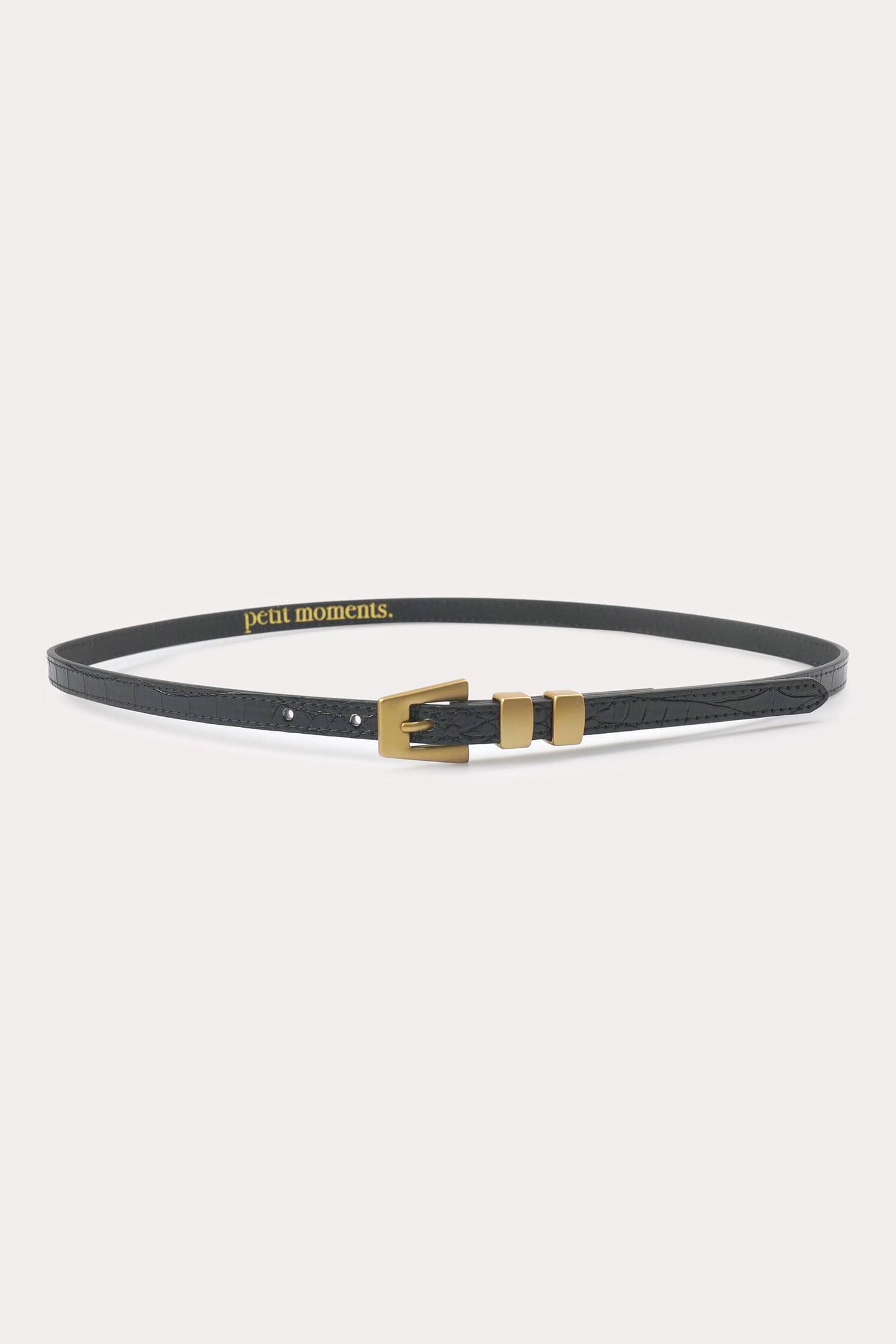 Petit Moments | Modern Slim Belt in Black & Gold| FashionPass